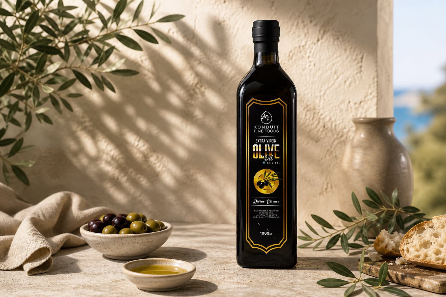 Konduit bottle with Mediterranean ingredients